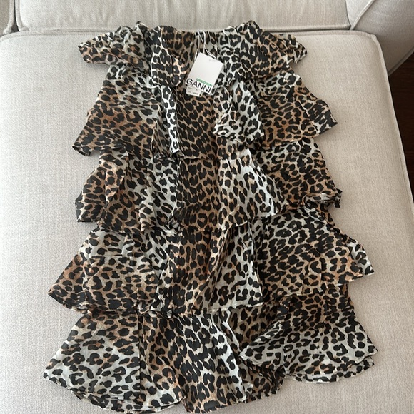 GANNI - leopard print high waist skirt - Picture 4 of 5